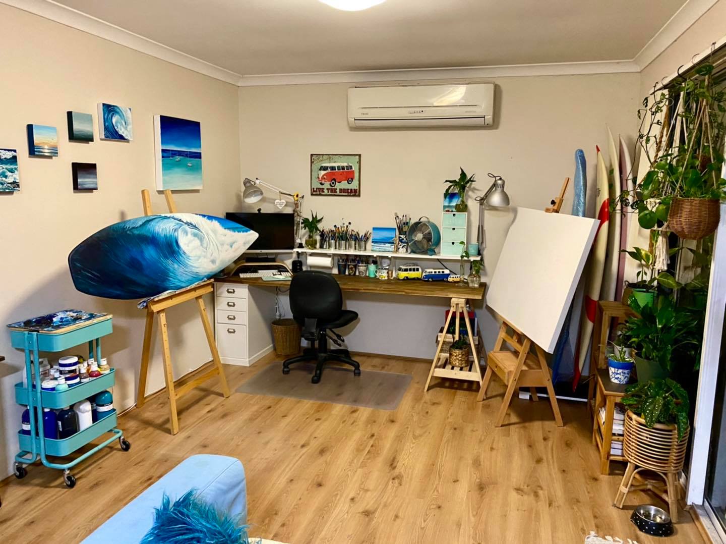 Claire Marie's studio workspace